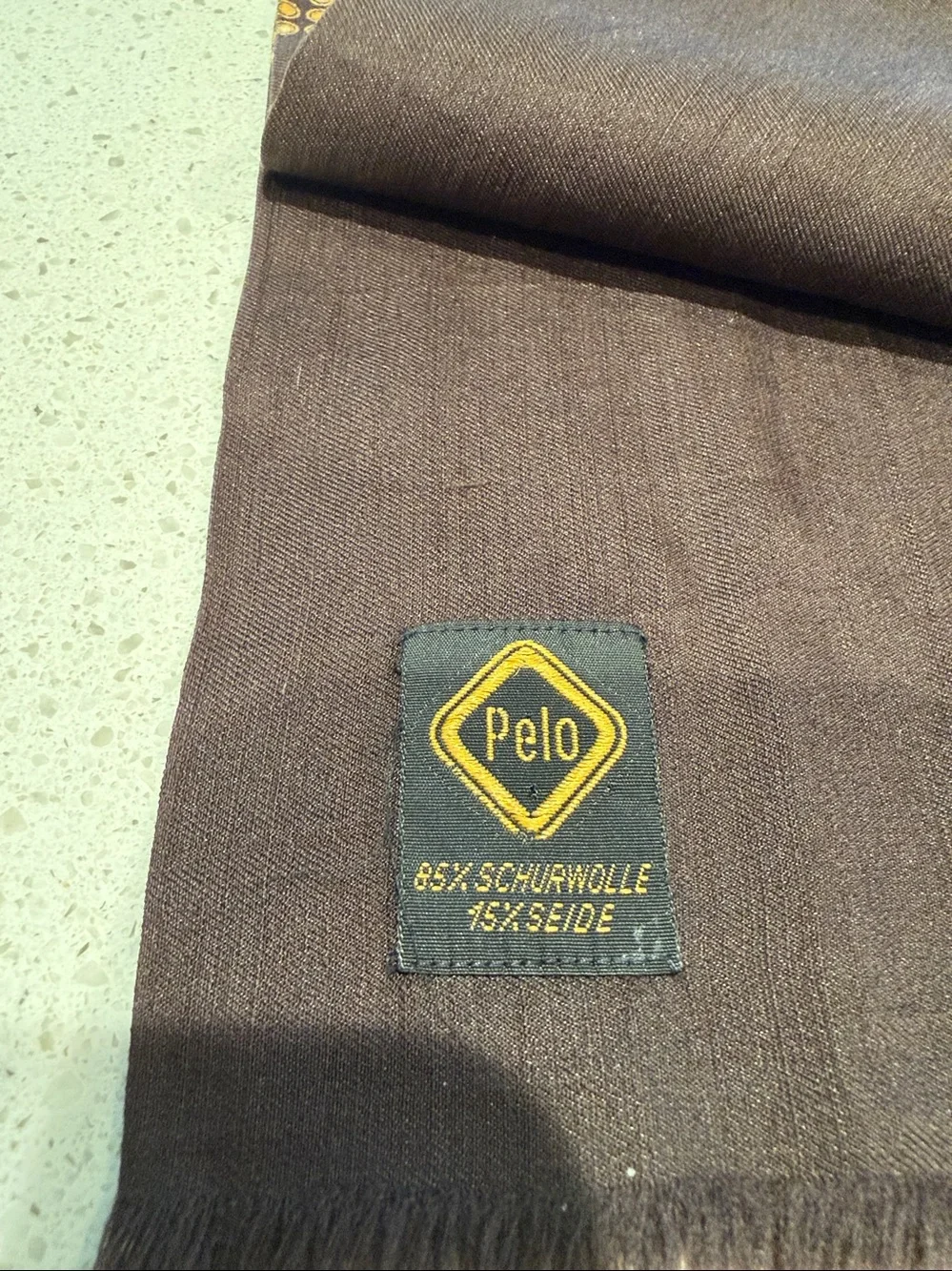 Vintage - PELO  - Men's European Brown Patterned Dress Scarf.